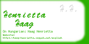 henrietta haag business card